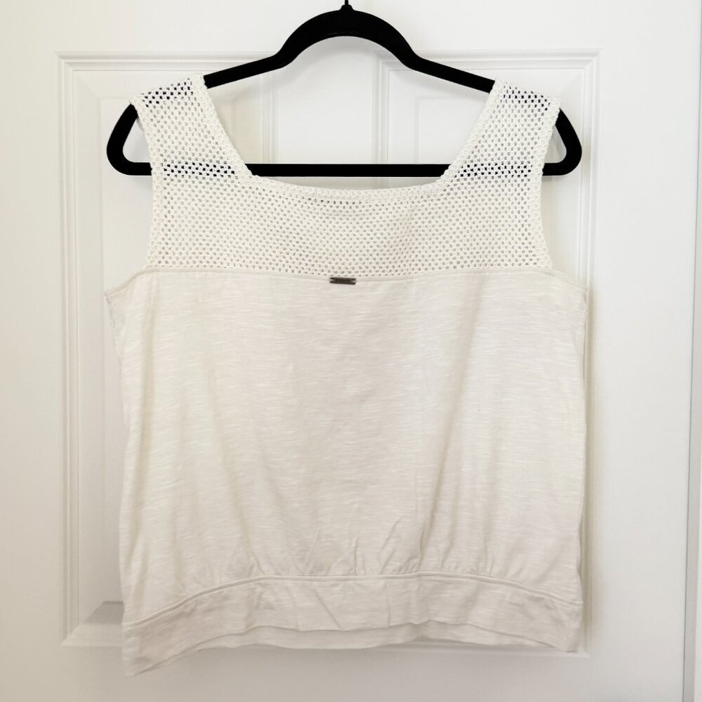 Prana Womens Abbot Pass Organic Cotton Tank Soft White Bohemian Neutral Large - Picture 3 of 5